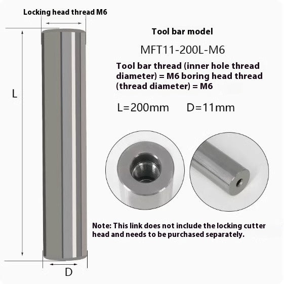 6034 MFT tungsten steel anti-vibration cutter shank lock tooth cutter shank high precision end milling cutter shank monolithic alloy interchangeable carbide head Shandong Denso Pricision Tools Co.,Ltd.